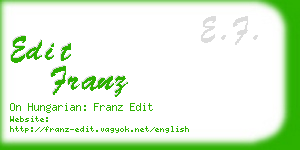 edit franz business card